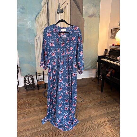 Natalie Martin Vintage Flower Maxi Caftan Fiore, Azure - Picture 3 of 4